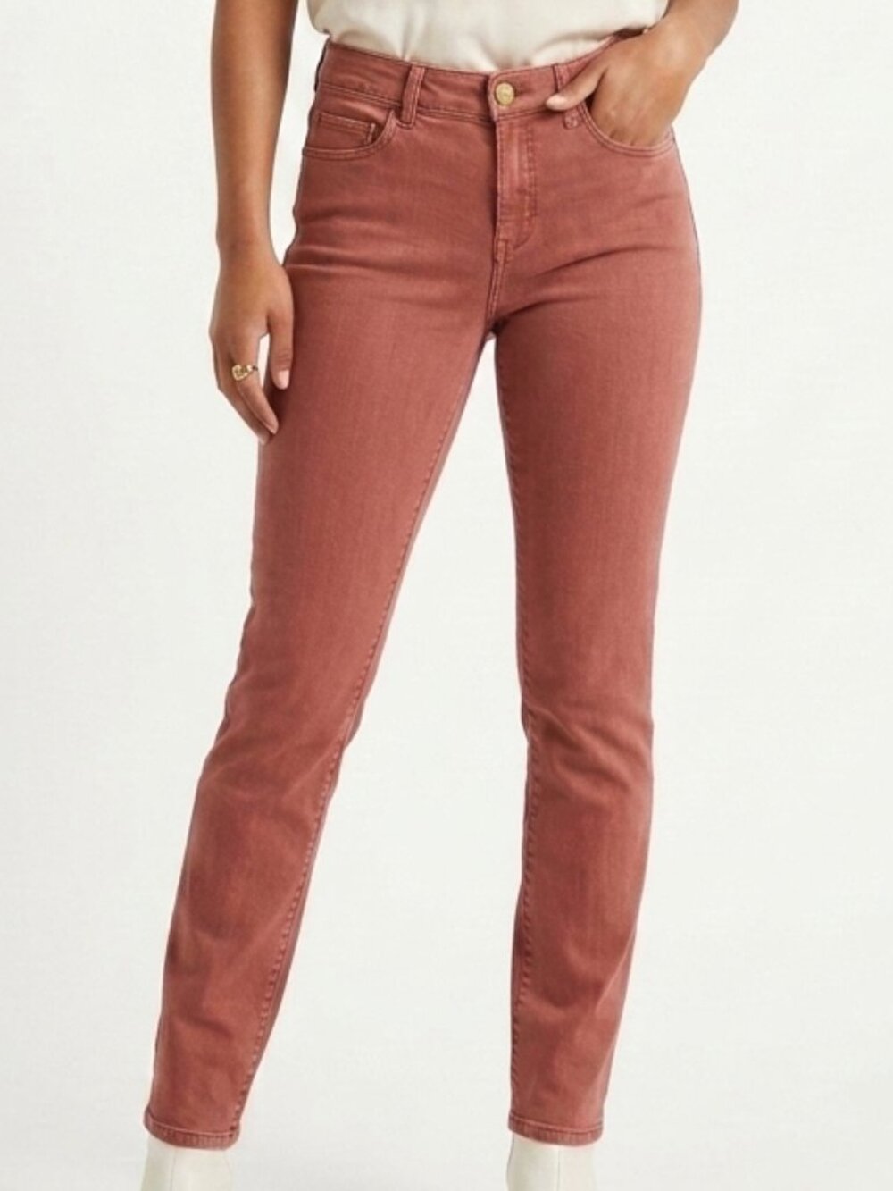 PILCRO Anthropologie Fit Stet Terra Cotta Cotton Pants 27